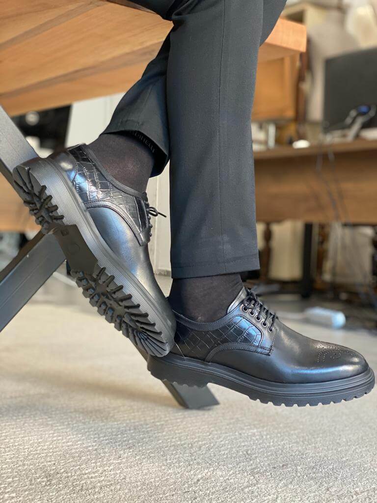 HolloMen Schwarze Oxford-Schuhe