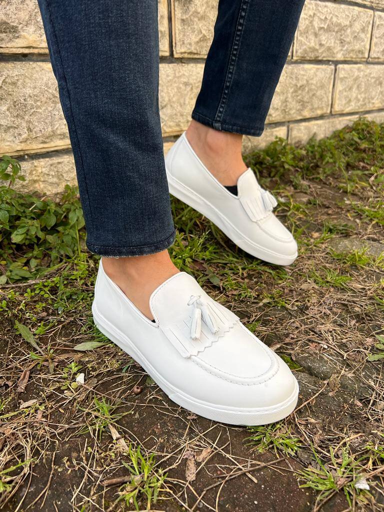 White Tassel Smart Casual Loafers