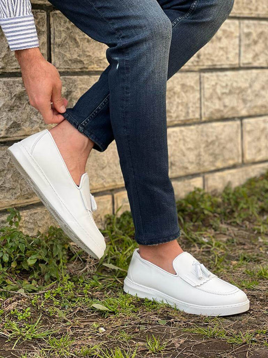 White Tassel Smart Casual Loafers