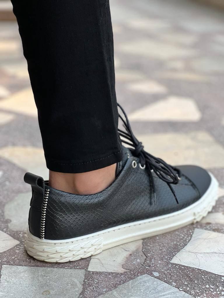 Black Lace Up Sneakers