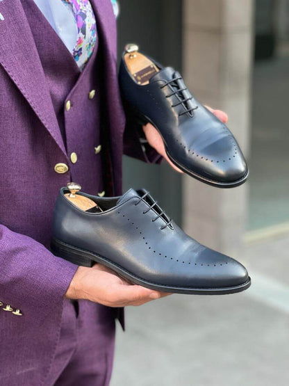 Dark Blue Classic Oxford Shoes