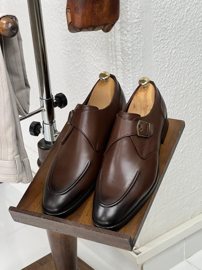 Classic Brown Single Monk Strap Shoe