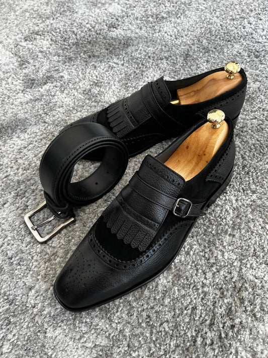 Klassische schwarze Kiltie Loafer