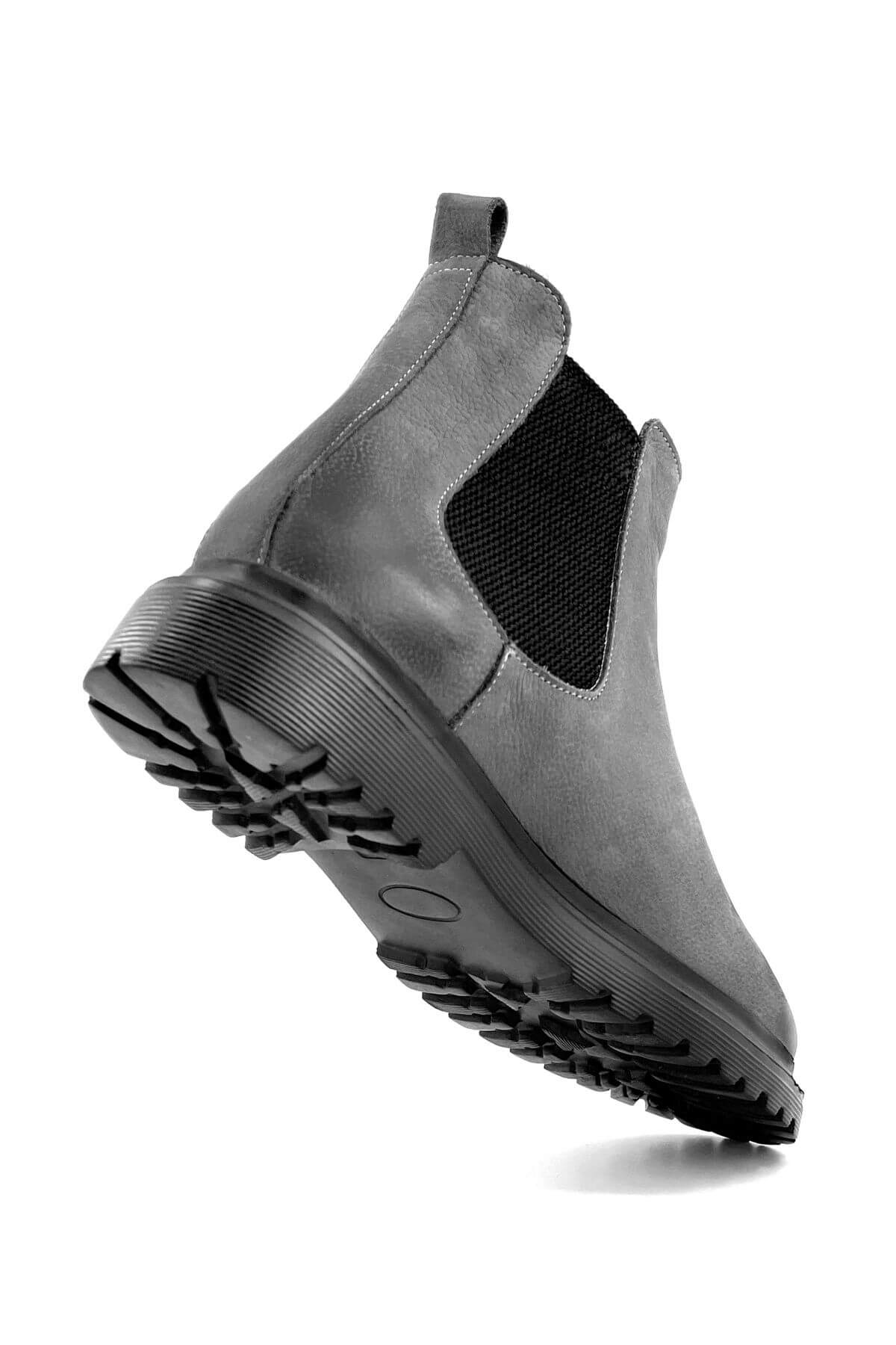 Nubuck Gray Chelsea Boots