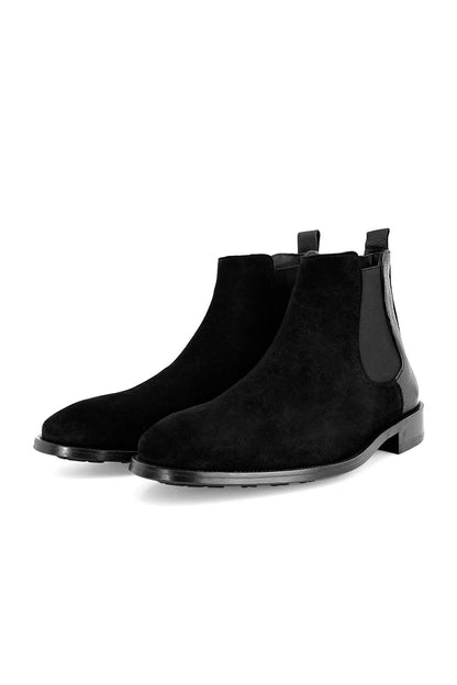 Black Suede Chelsea Boots