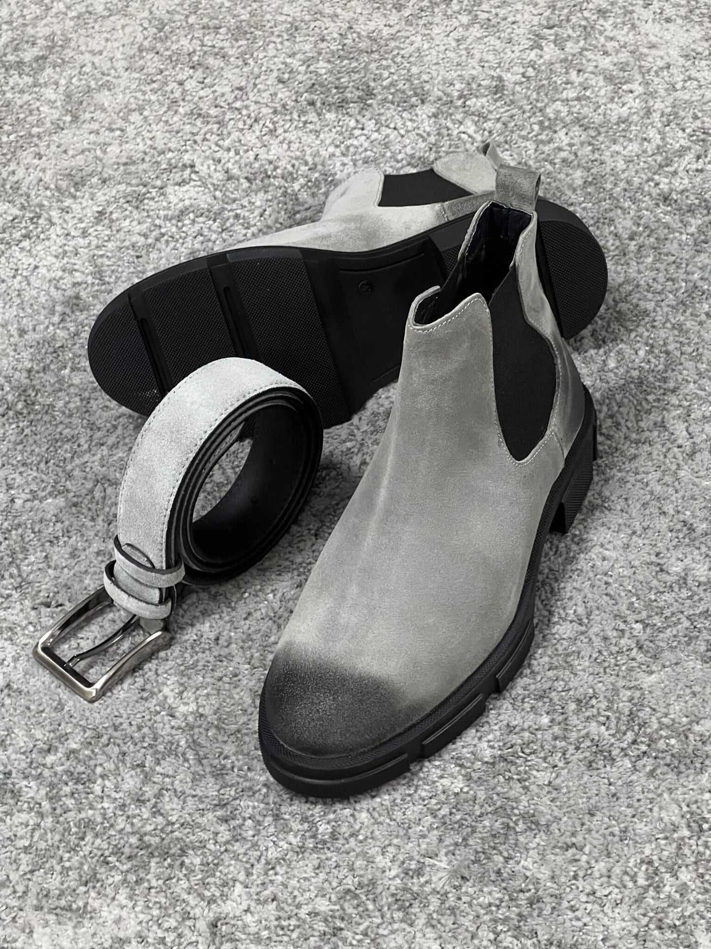 Suede Gray Chelsea Boots