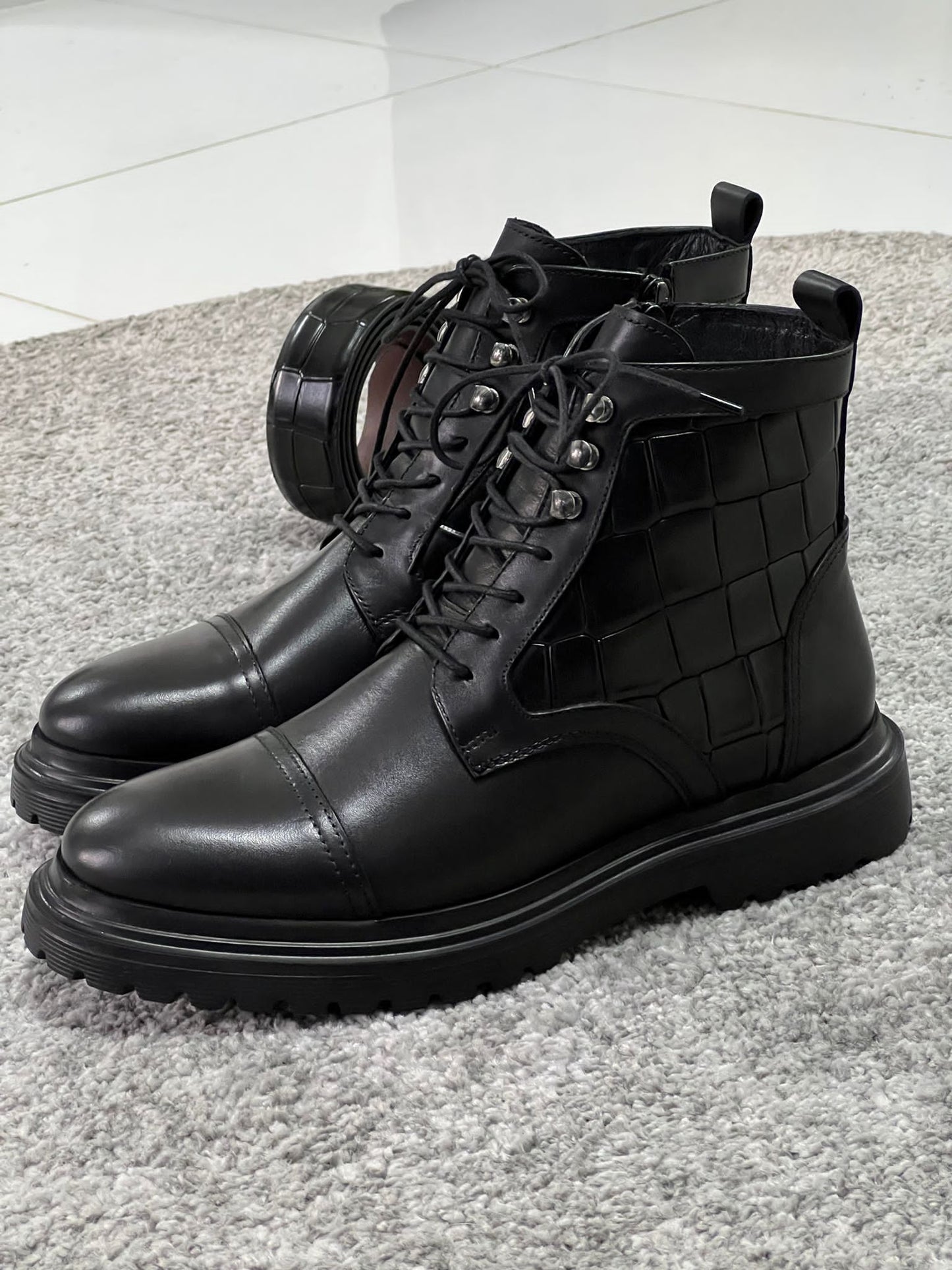 Alameda Schwarze Stiefel mit seitlichem Reißverschluss