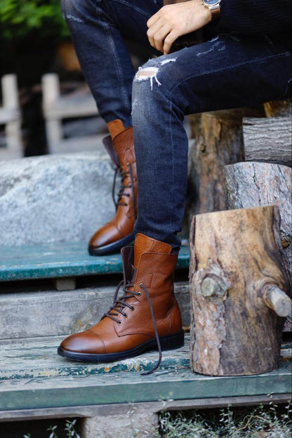 Redwood Camel Leather Boots