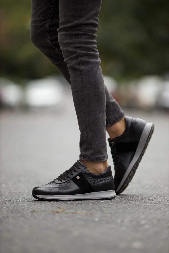 Black Lace-Up Sneaker