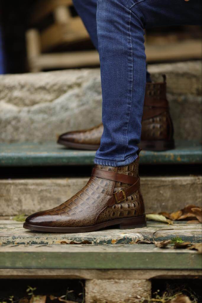 Seaview Brown Buckle Chelsea Boots