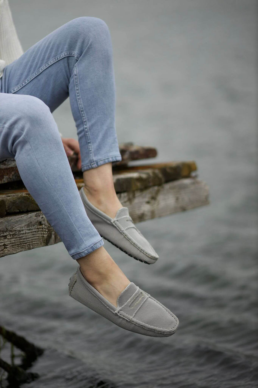 Premium Oakmond Gray Suede Driving Loafers